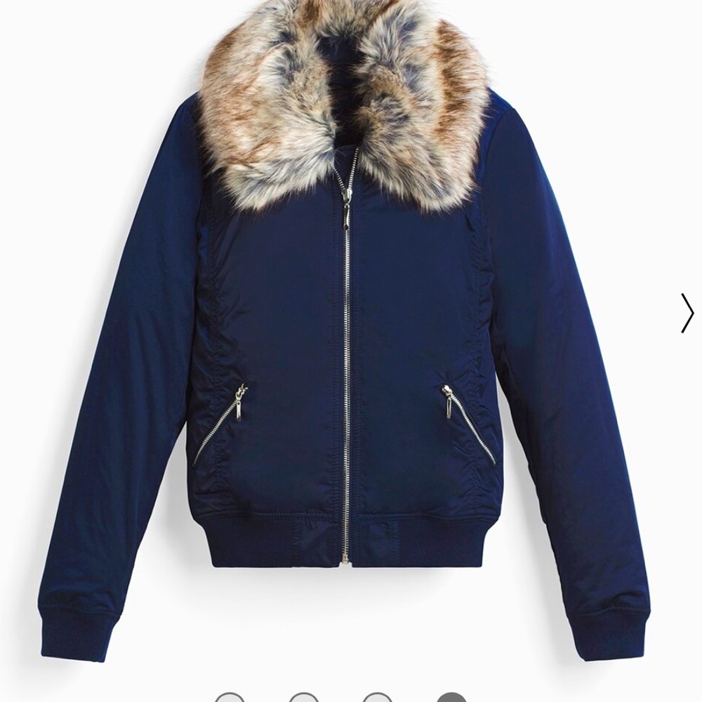 Faux- Fur Collar Bone Jacket